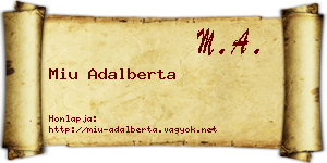 Miu Adalberta névjegykártya